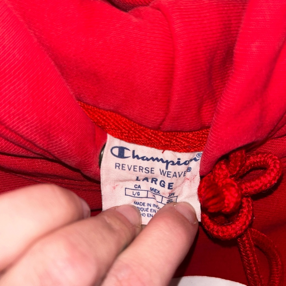 Vintage red champion reverse weave men’s lg hoodie - Picture 4 of 4